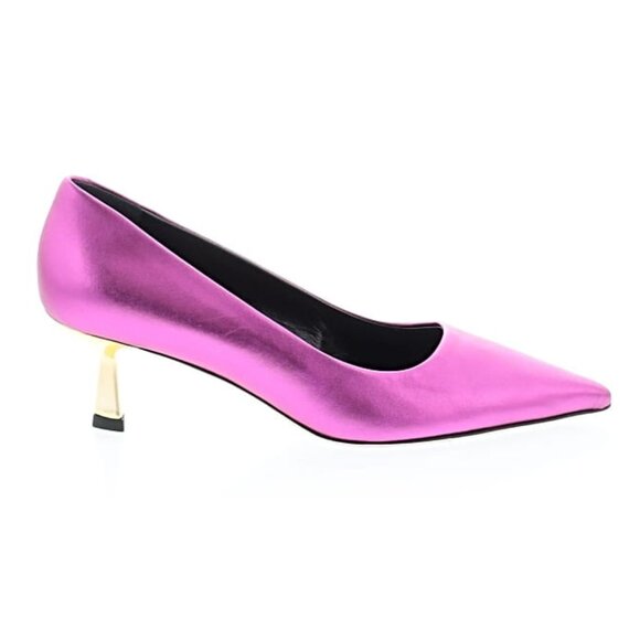 Cynthia Richard Elizabeth Fuchsia Metallic leather Pump Low Heels Fancy Shoes 37 - Picture 7 of 15